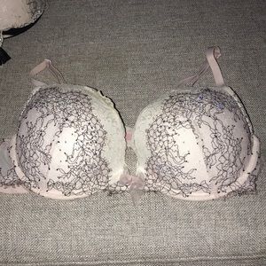Victoria’s Secret Black white and pink lace bra